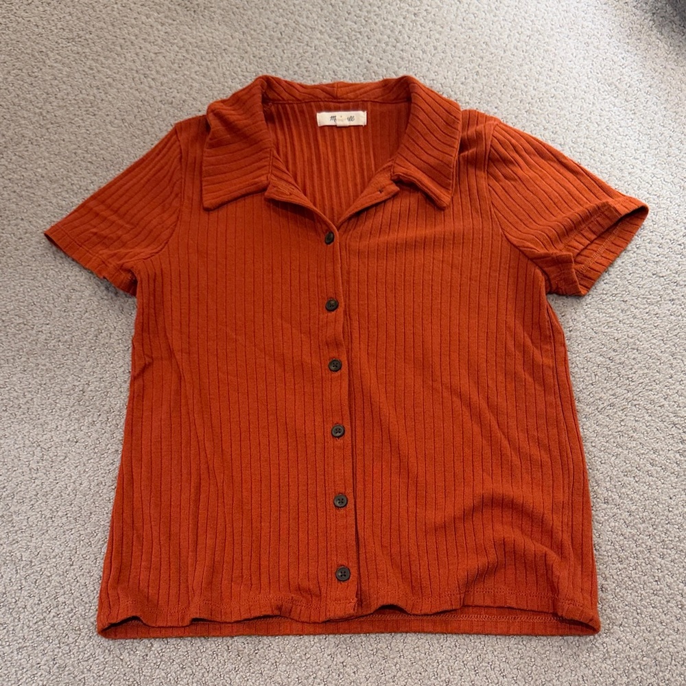 Madewell Burnt Orange Button-Down Shirt